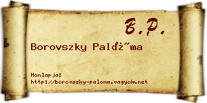 Borovszky Palóma névjegykártya